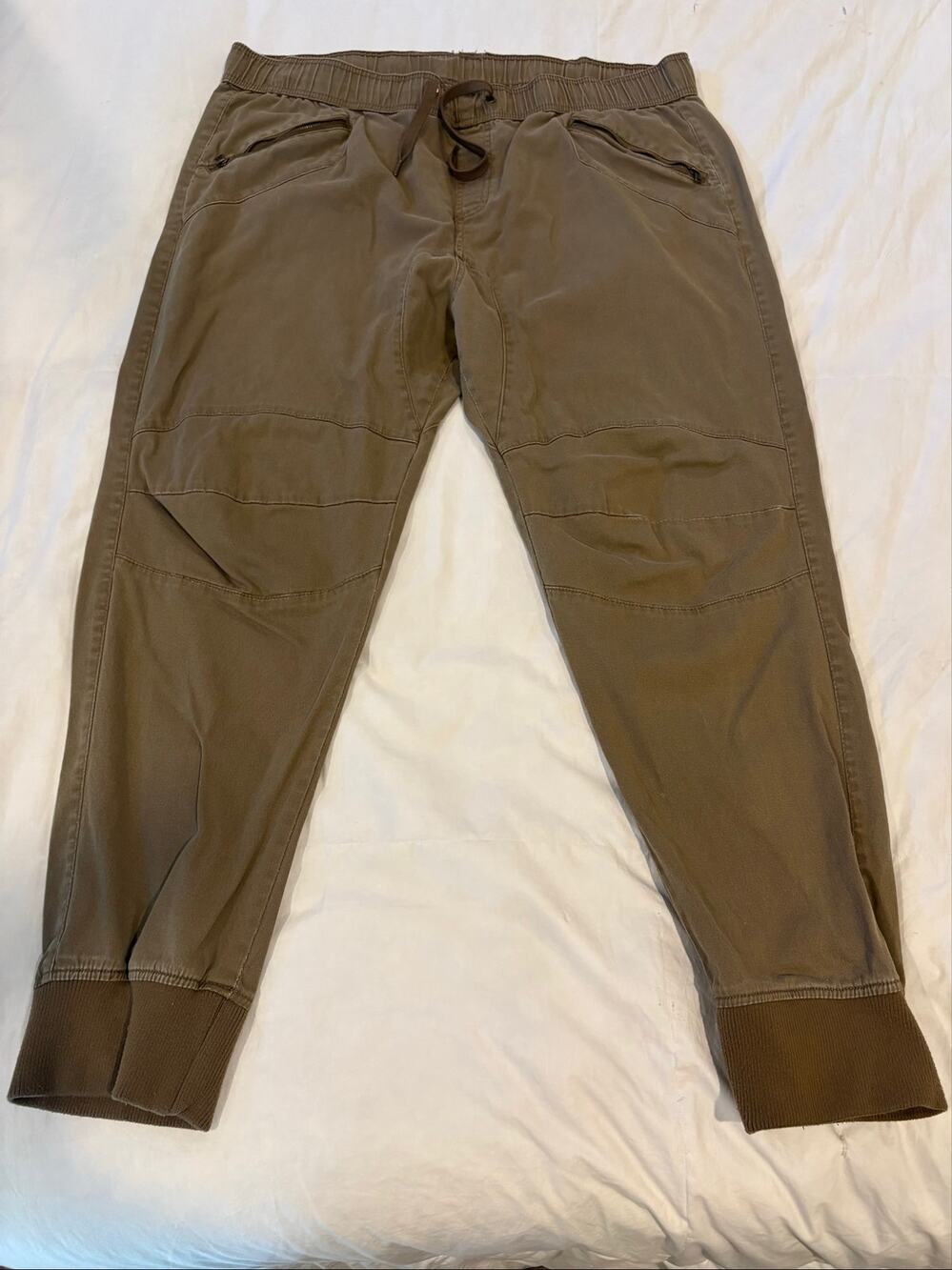 VTG Cargo Utility Joggers Mens Pants Cotton Blend Brown Sz 3XL Granola Casual